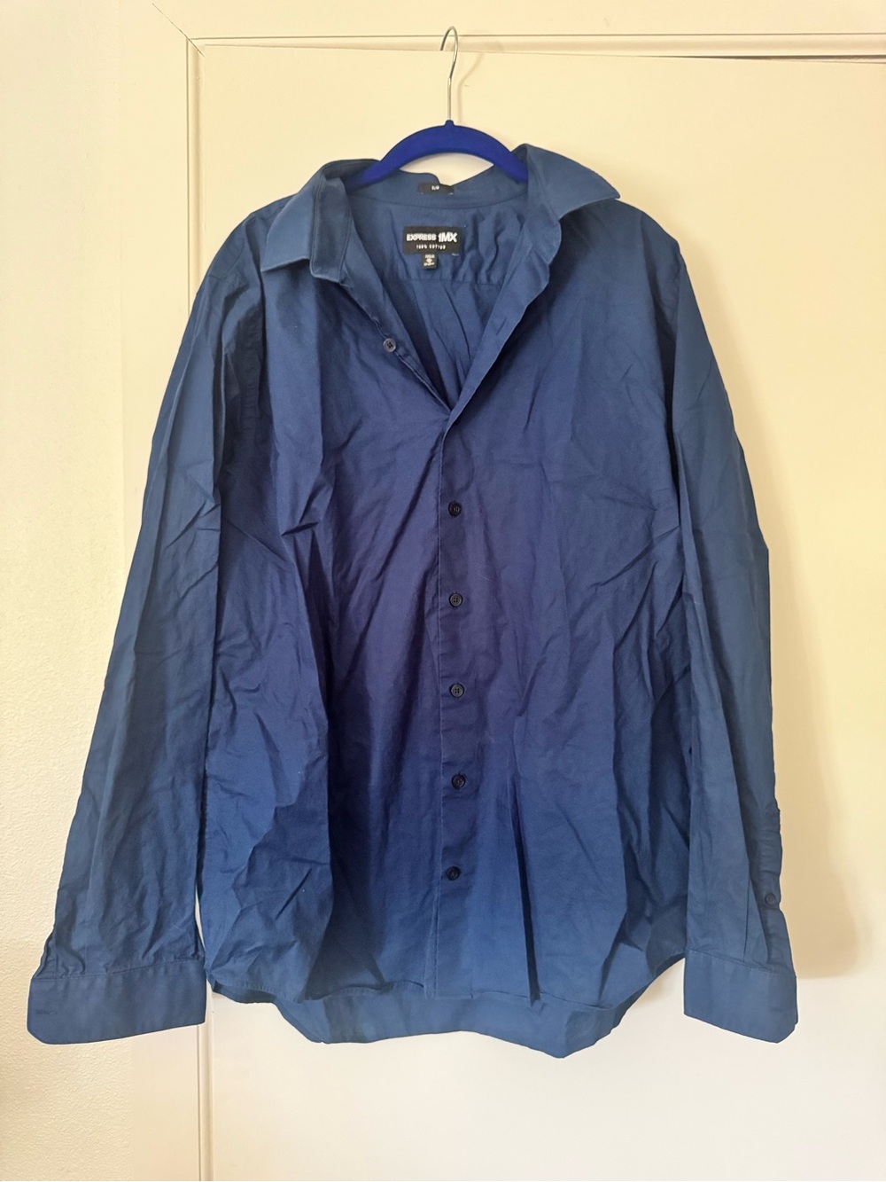Express Men's Blue Casual Button-Down Shirt